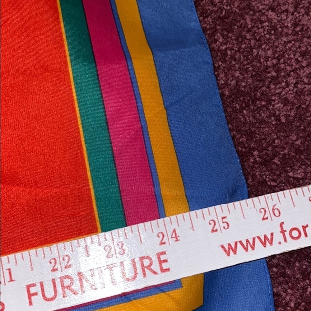 Vibrant Red Multicolor Border Silk Scarf